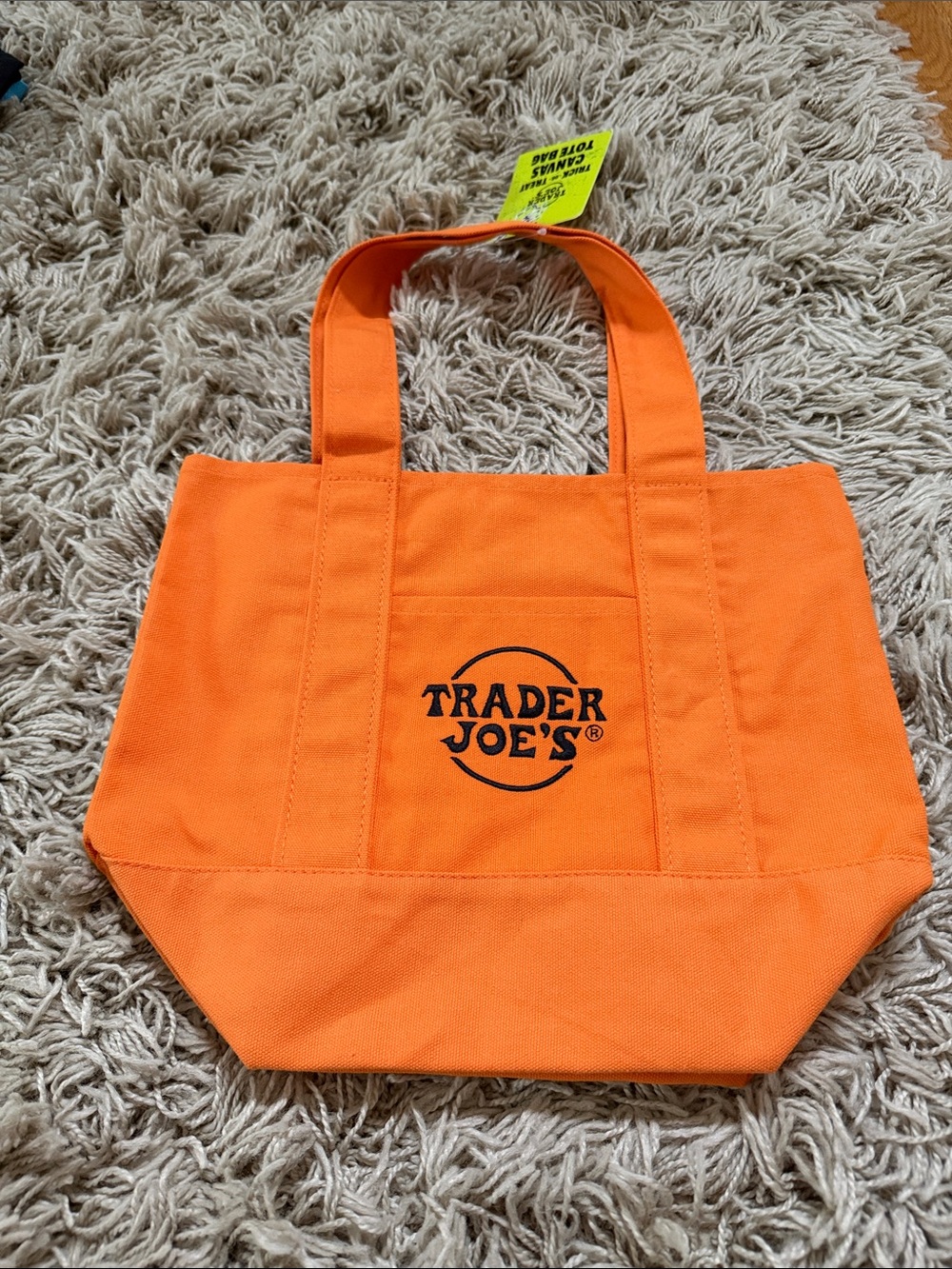 Trader Joe's Mini Orange Canvas Tote Bag